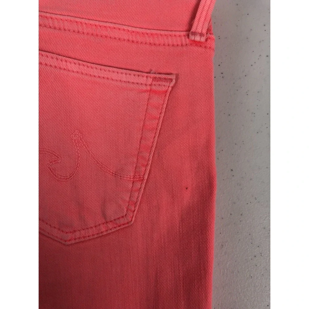 Adriano Goldschmied Womens 25 X 27 Jeans Pink The Stevie Ankle Slim Straight Leg